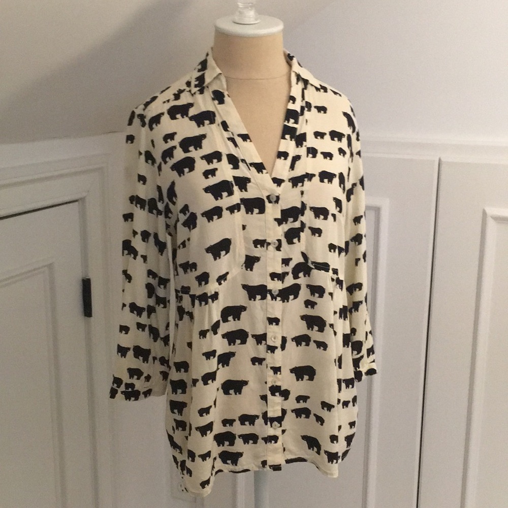Anthropologie Black Bear Shirt